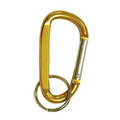 Carabiner - W/1" Split Ring 3-1/4" Gold